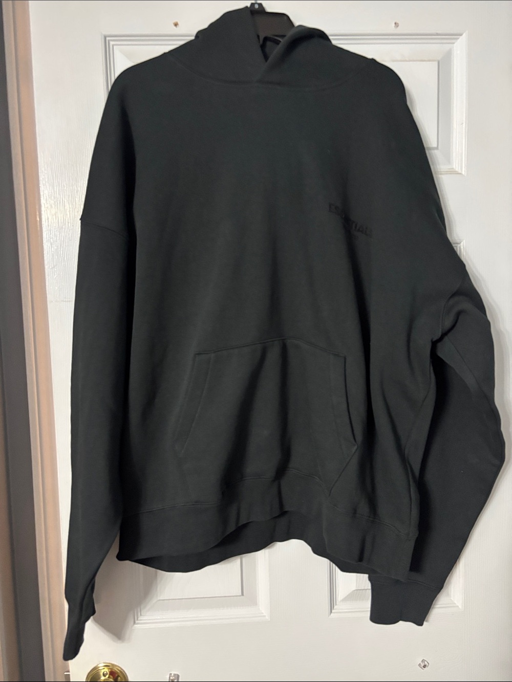 Essentials Fear of God Oversized Classic Black Fleece Streetwear Hoodie Size XL